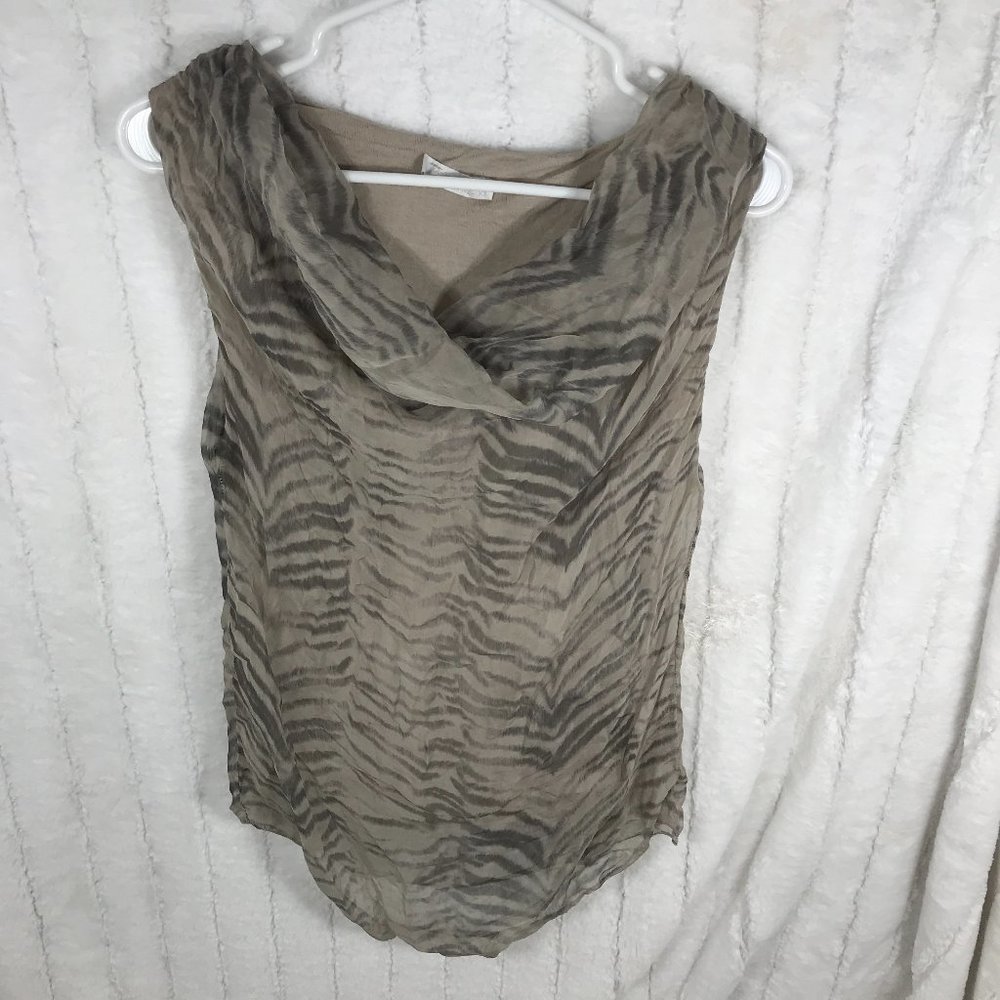 Dolce Ragazza XS Women's sleeveless cowl neck Silk Animal Print